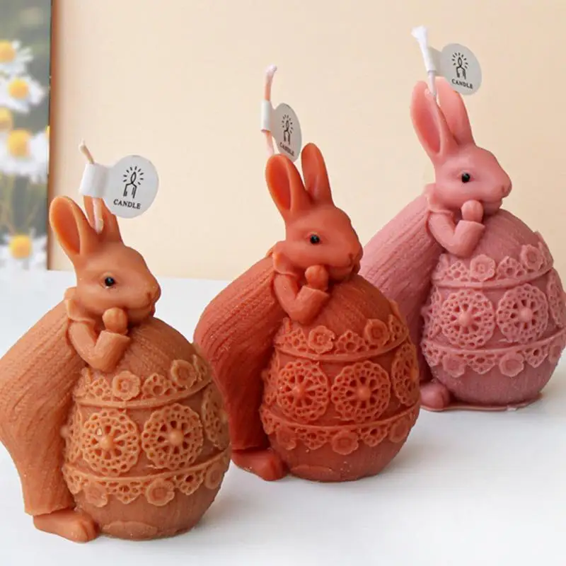 Cetakan DIY Telur Paskah Cetakan Pembuatan Lilin Paskah Dalam Kerajinan Lilin Silikon Cetakan Tahan Suhu Tinggi untuk Lilin, Makanan Penutup
