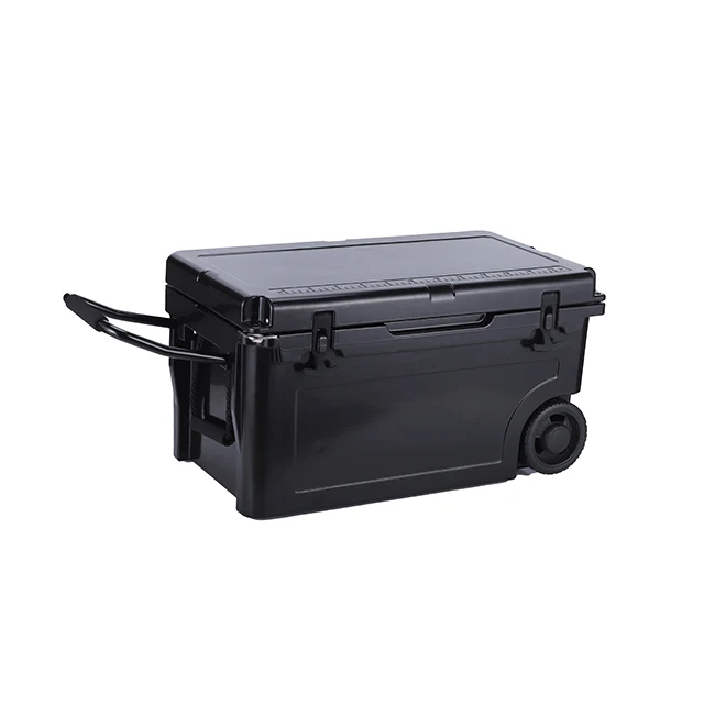 55Qt Heavy Duty Eco-Friendly Rotomolded Thermal Modern Custom Print Ice Chest Cooler Wheels Leakproof Waterproof Food Cans view 3