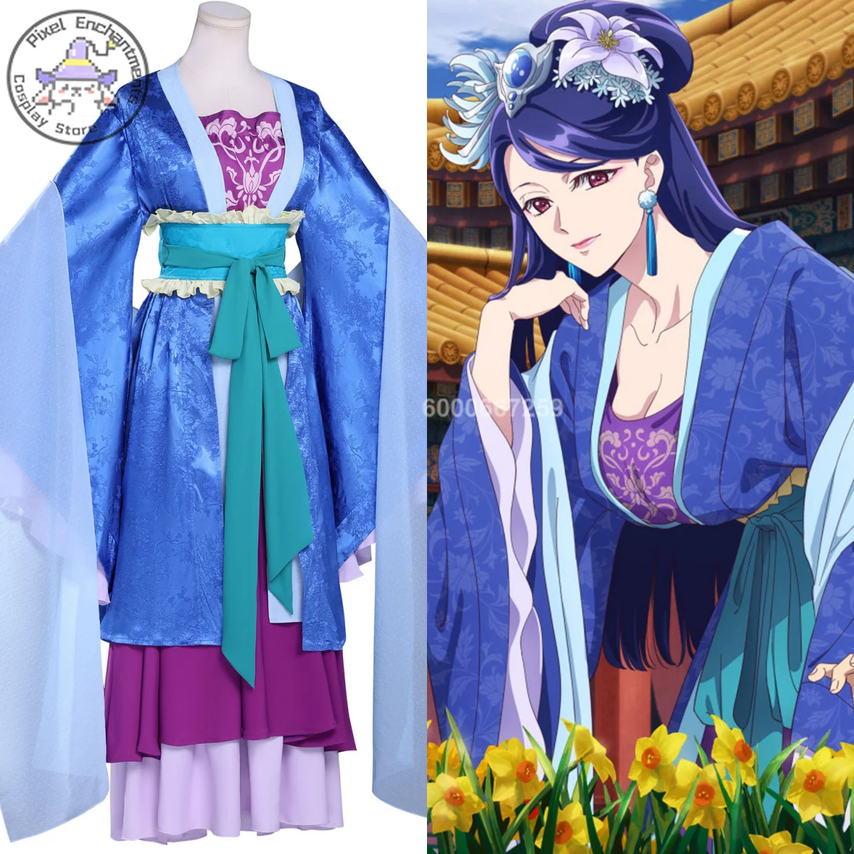 

Hot The Apothecary Diaries Cosplay Costume Anime Lihua Role Playing Traditional Clothes Blue Dress Outfit Women Comic Con Party