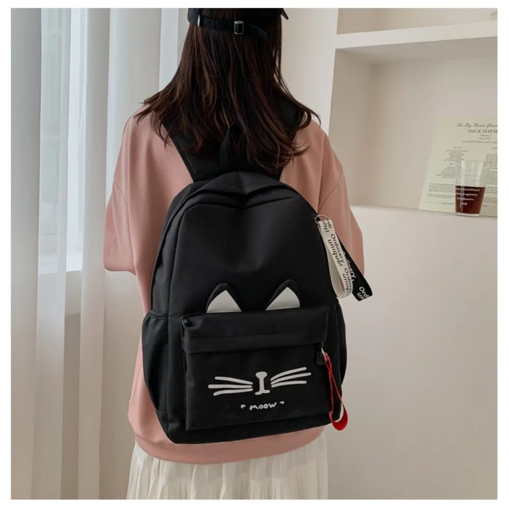 Both Shoulders Backpack Trendy Cat Ears Oxford Cartable School Bags