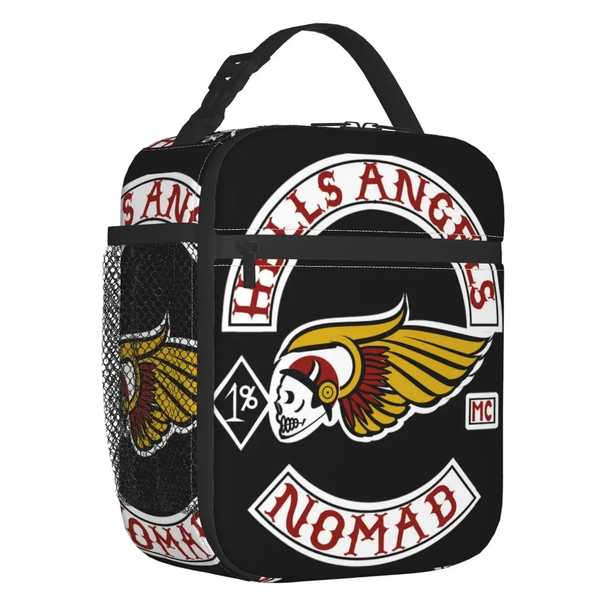 Hells Angels Logo Insulated Lunch Bag for Work School Motorcycle Club Resuable Cooler Thermal Lunch Box Women Kids