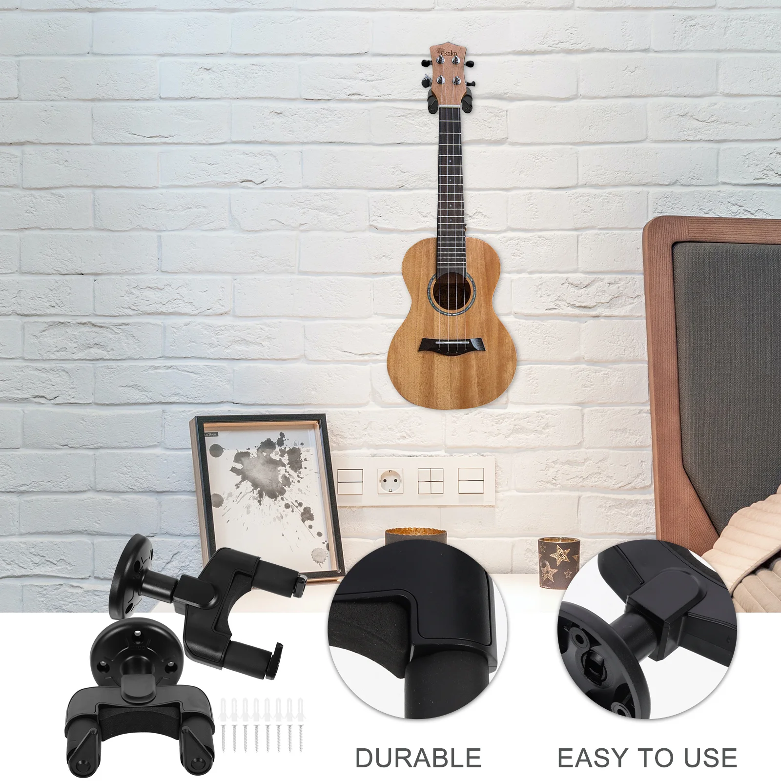 2Sets Gitarre Wand Haken Halterung Rack Stabile Musical Instrument Halter Violine Ukulele Erhu Violine Wand Halterung Aufhänger