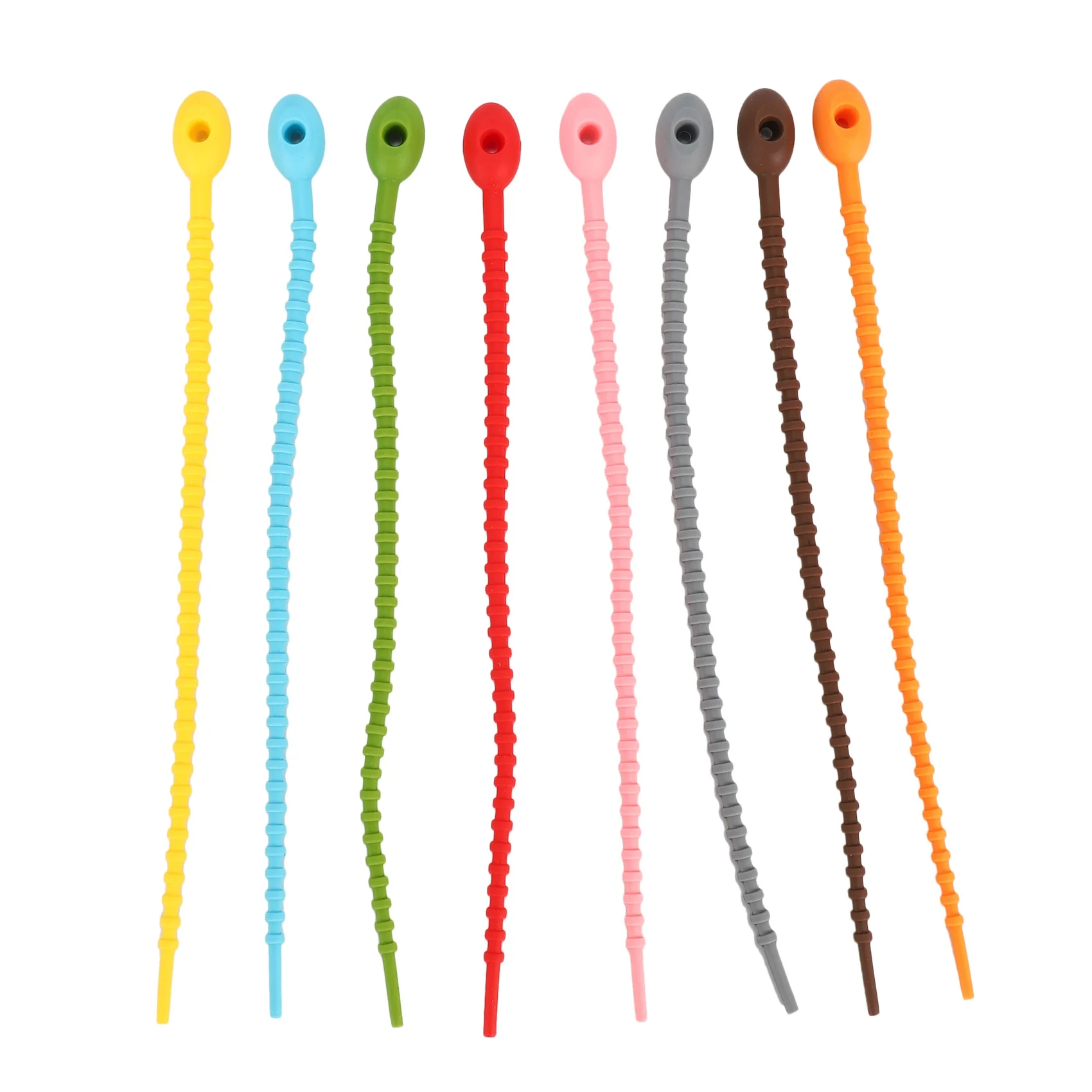 40Pcs Colorful Silicone Ties Bag Clip Cable Straps Bread Tie Reusable Rubber Twist Tie All-Purpose Silicone Ties