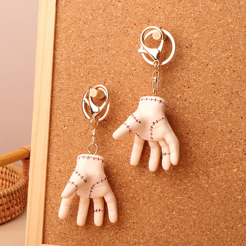 Severed Hand Horror Pendant Soft Hand Keychain Simulation Hand Keyring Backpack Pendant Car Key Holder Christmas Decoration Gift image 3