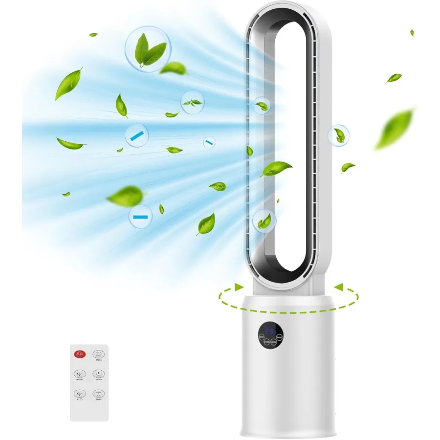 

Безлопастной башенный вентилятор с дистанционным циркуляцией воздуха Вентилятор охлаждения для внутреннего использования 24-скоростные настройки 12-таймерный тихий осциллирующий вентилятор для