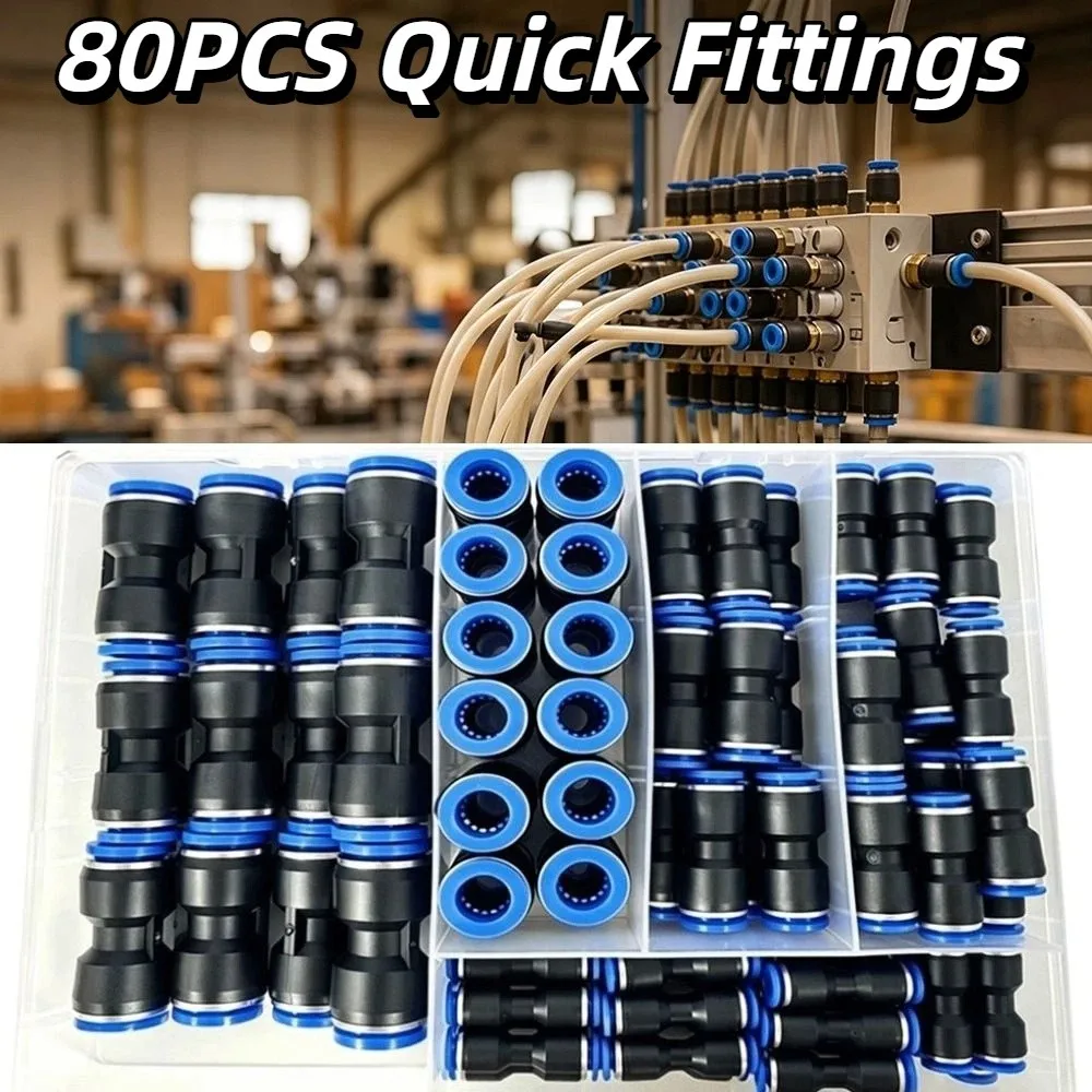 Durable Plastic Quick Fittings Hard Push in Pneumatic Connector 1/4″ Pu/Pv/Pe/Py Pipe Connector 4mm/6mm/8mm/10mm/12mm