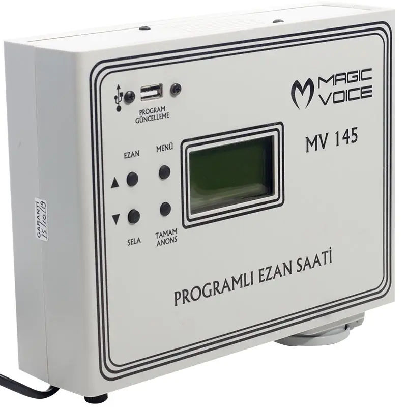 MAGICVOICE MV-145 3 HOCALI PROGRAMMABLE WALL TYPE AZAN CLOCK (TKS-014)