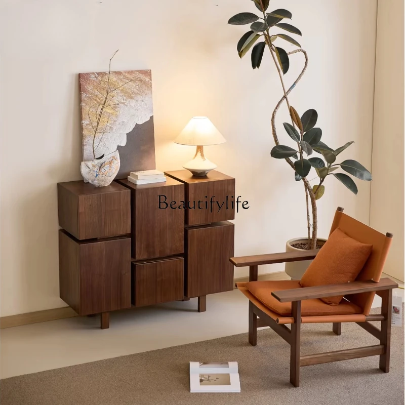 

**New Chinese black walnut home wall locker light luxury removable storage cabinet