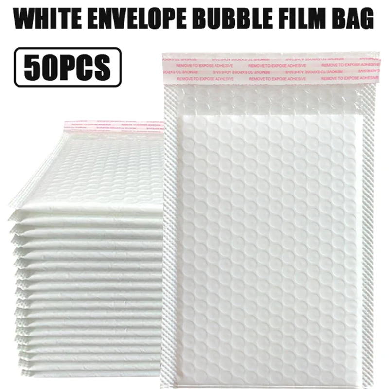 

50PCS Pearl Film Bubble Envelope Bag Waterproof Padded Mailing Self Seal Shipping Packaging Bags Buble Mailers Bussiness Bag