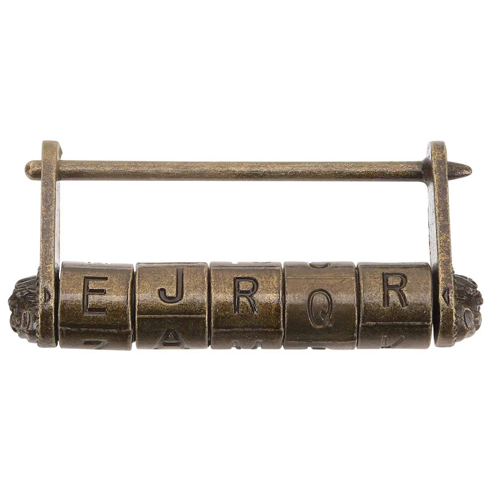Vintage Chinese Traditional Password Lock Antique Word Lock for Jewelry Box Drawer Cabinet Decorative Combination Door Lock