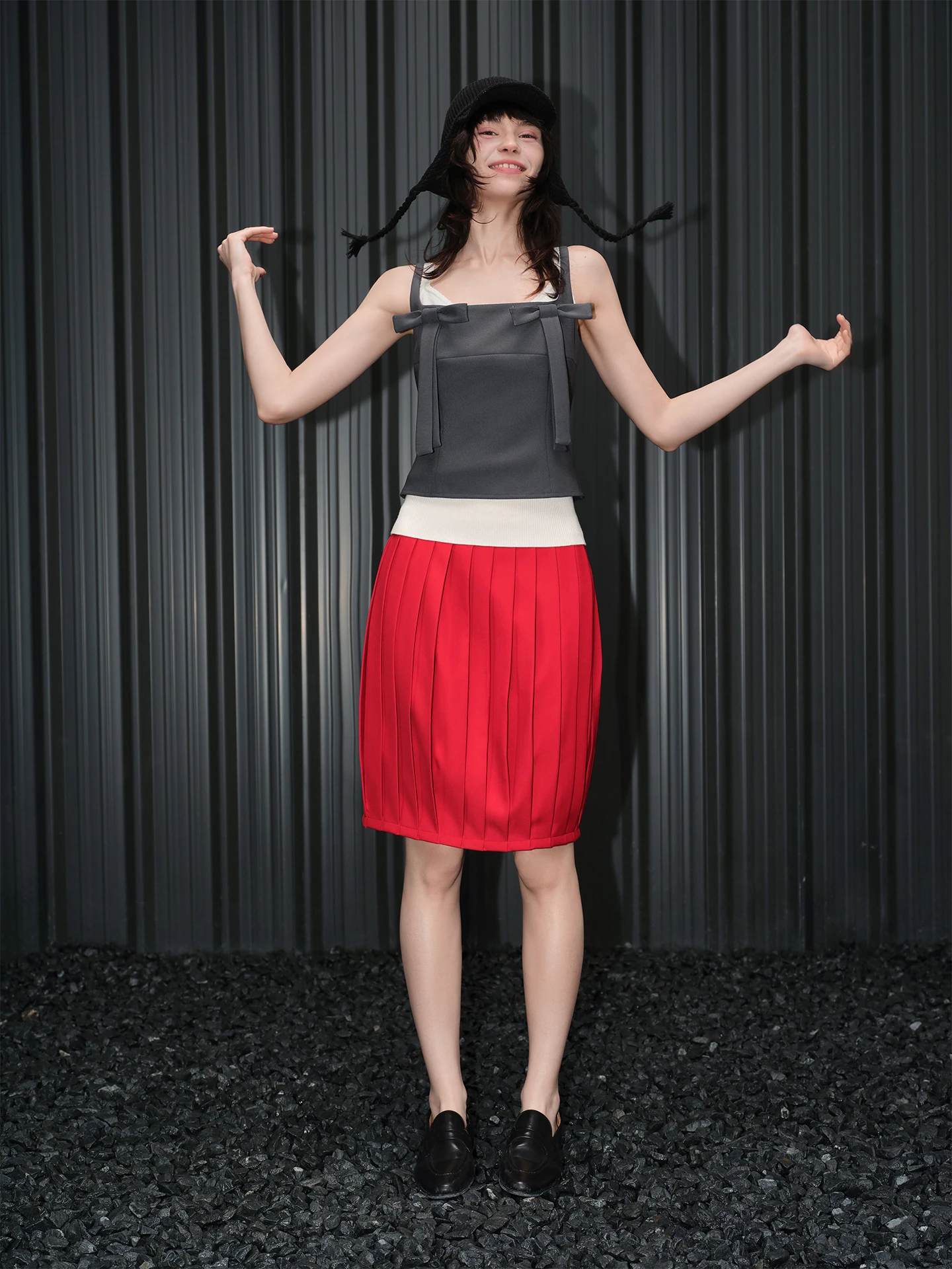 

Red Midi Wrap Skirt Women's Spring 2026 New Sle Slim Fit Simple High-End Feeling Street Sle Warm Polyester Fiber Skirt