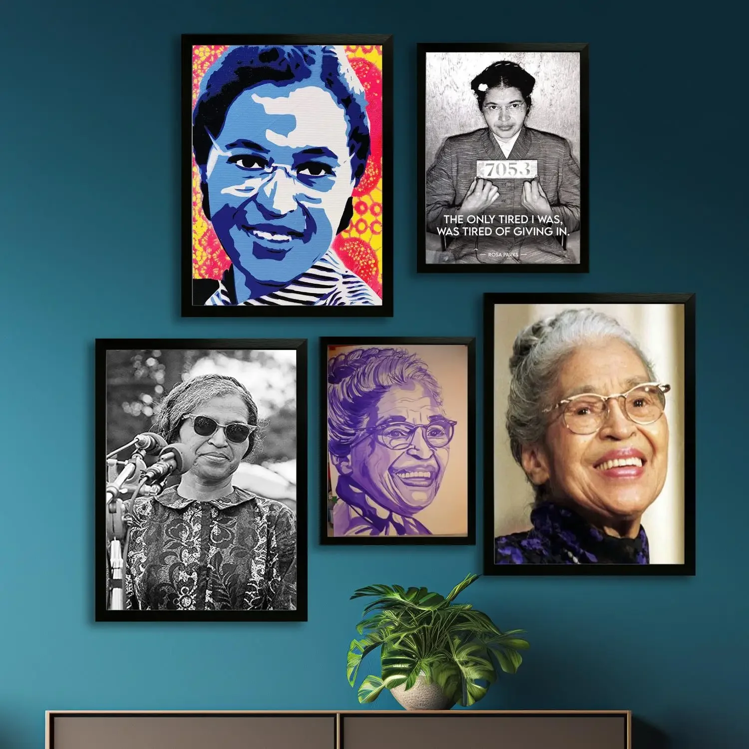 Affiche et art mural sur toile Rosa Parks, impression d'image, famille moderne, décoration de chambre à coucher, affiches, peinture décorative