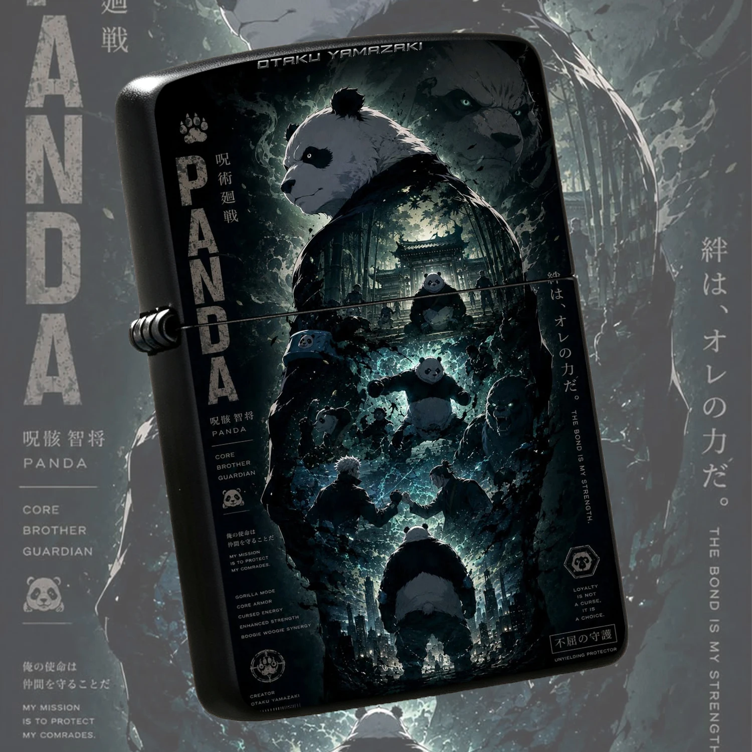 Anime Jujutsu World Themed Panda Pattern Portable Pocket Companion Stylish Daily Carry Accessory Perfect For Hangouts Outdoor Trips Gifting To Anime Fans Unique Creative Collectible Piece With Cool Atmospheric Design Great For Casual Dates