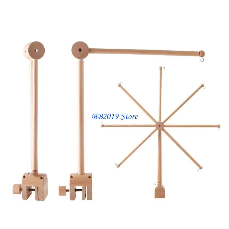 Q0KB Baby Cribe Cun Nucken Cuna madera Cuna Mobile Soporte colgantes Regalo ducha recién nacido