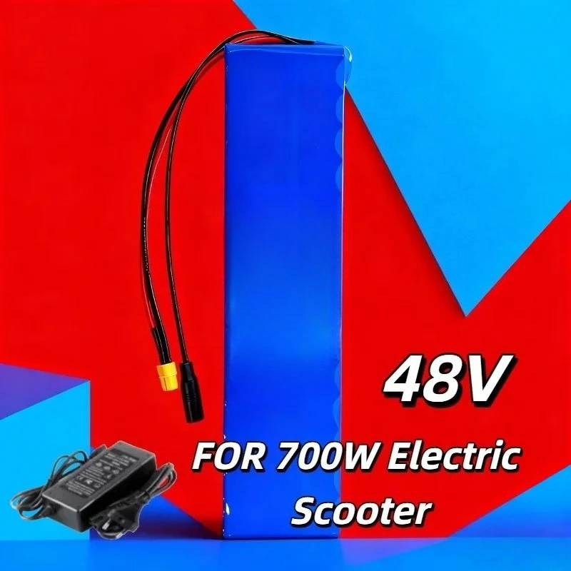 

Upgraded 13S2P 48V 8000mAh 21700 Battery Pack – Durable Energy Supply for 700W Scooter, Comes with 54.6V Charger for Long Rides