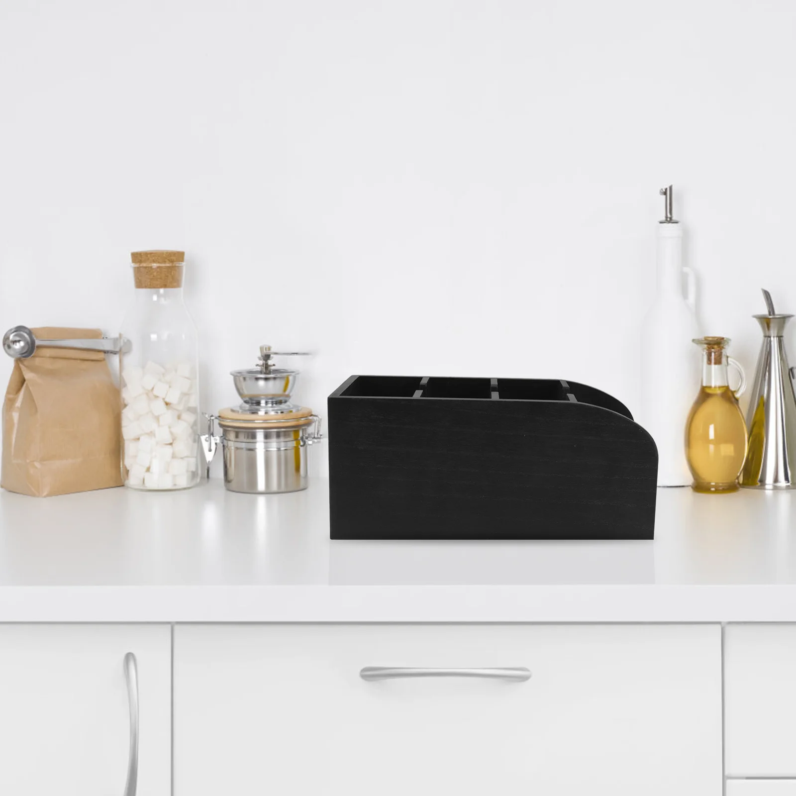 

Wooden Snack Organizer For Pantry Kitchen Storage Seasoning Packet Tea Bag Holder Condiment Sugar Container Countertop