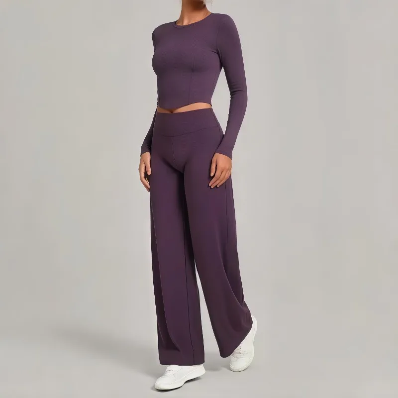 

Женский осенне-зимний комплект для йоги для отдыха, быстросохнущий универсальный спортивный комплект телесного цвета, спортивный костюм для бега на открытом воздухе, фитнес-костюм