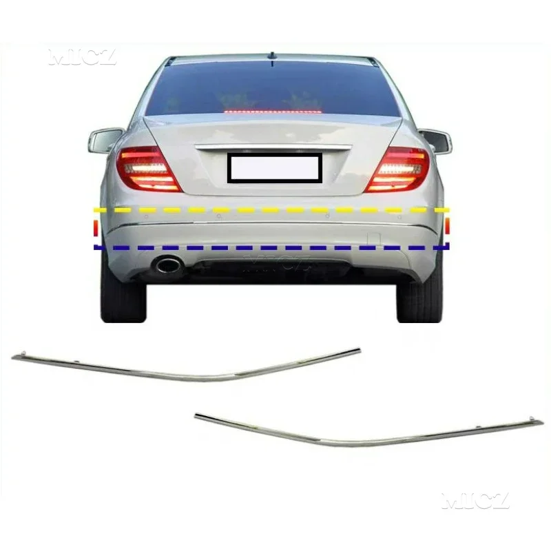 

For Mercedes Benz C-W204 C180 C220 C200 C260 C300 2008-2013 Rear Bumper Electroplating Strip Bright Strip Trim Strip