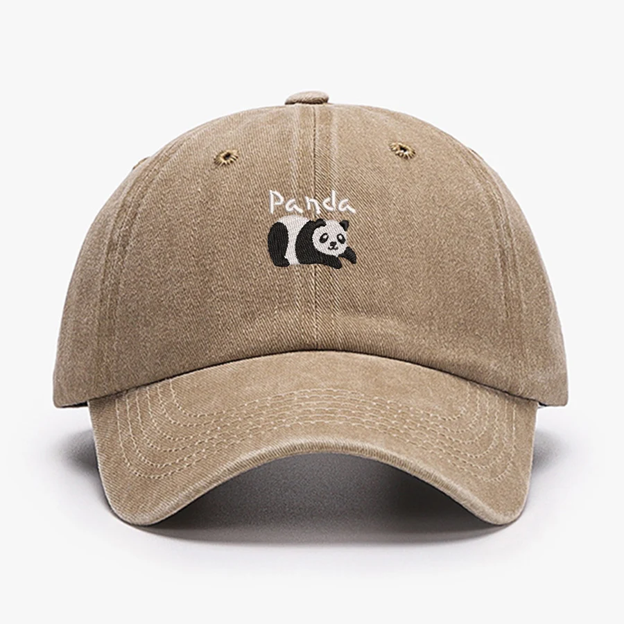 Mini Panda Embroidery Vintage Cotton Baseball Caps Men Women Washed Hat Sports Fishing Dad Summer Autumn Peaked Cap 6