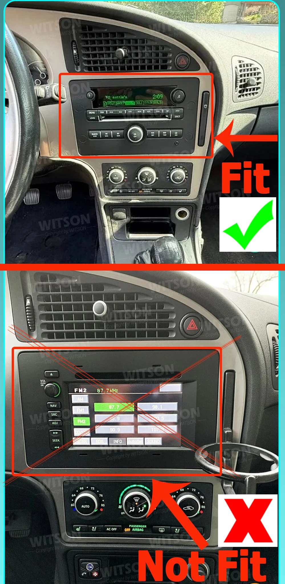 WITSON CarPlay Android Multimedia Für SAAB 9-5 95 2005 2006 2007 2008 2009 2010 2011 Auto-Stereoanlage Radio GPS Android Auto WIFI