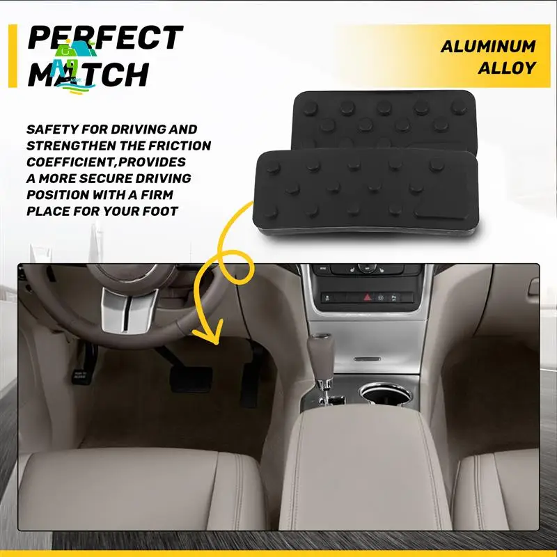 

A09E-для Dodge Durango Jeep Grand Cherokee 2011-2021 без сверления, алюминиевые чехлы на педали тормоза и акселератора