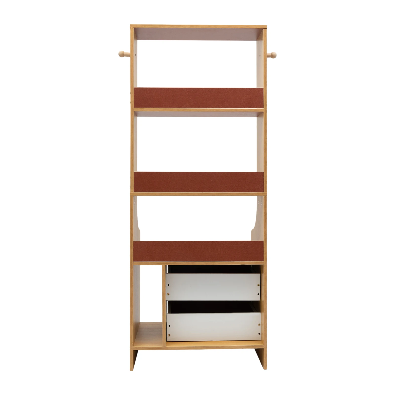 3 Tiers MDF Bedside Cabinet Floor Standing Rectangular Bedside Cabinet Build to Last Storage Assistant Two Hooks