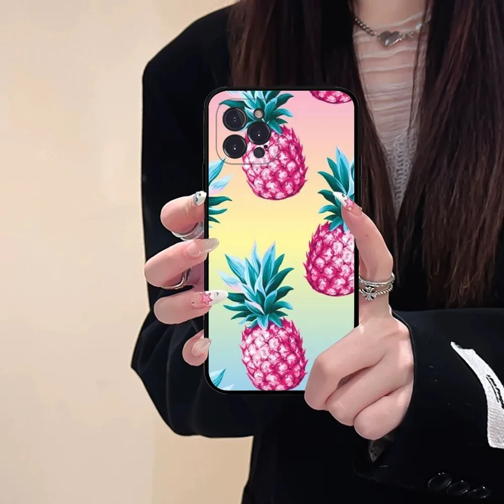 Pineapple fruit Mousepad Silicone Soft for iphone 15 14 13 12 11 Pro Mini XS MAX 8 7 6 Plus X XS XR Cover