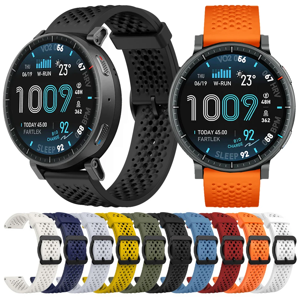 22mm Atmungsaktives Silikonarmband für Huami Amazfit Active Max/BALANCE 2 Uhrenarmband für Mi Watch 2 Pro S3 S4 Sport Offizielles Armband