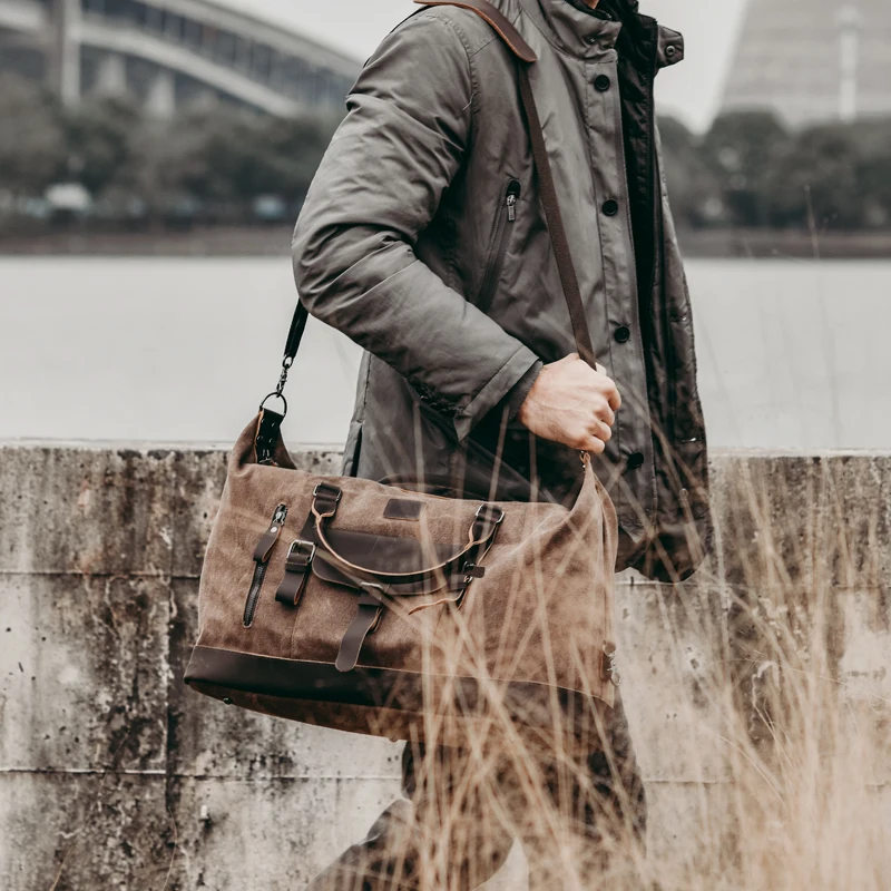 Vintage Casual Men Travel Bags Masculino Outdoor Grande Capacidade Bag Canvas Handbags Duffle Bag Weekender Bag Travel Man