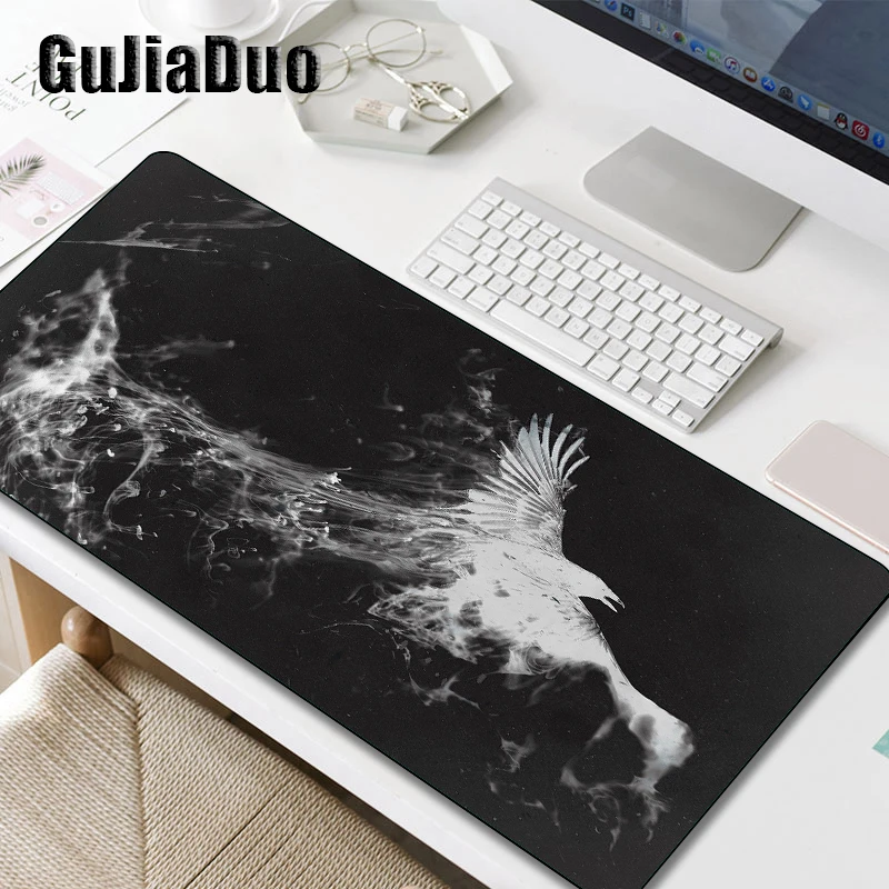 80x40 Black and White Art Pattern Mouse Pad Laptop XXL Large Waterproof Non-slip Desk Mat Gaming Accessories Mousepad Carpet Rug