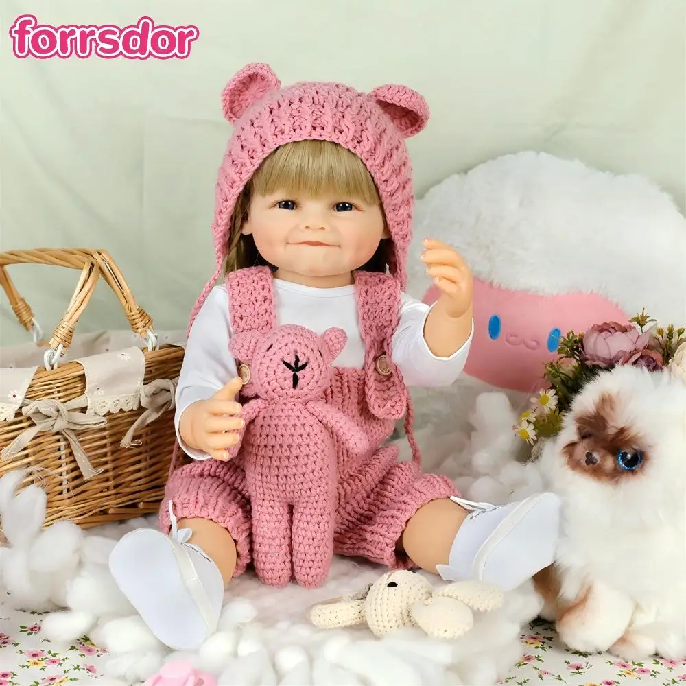 

Forrsdor 55cm Handmade High Quality Soft Vinyl Silicone Reborn Toddler Detailed Lifelike Hand-rooted hair Collectible Gifts