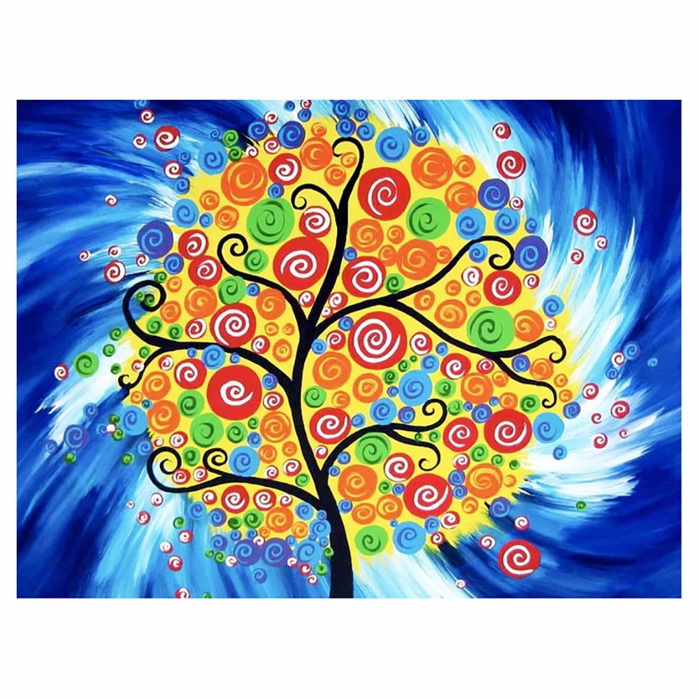 

KamyYi new 5D diamond painting colorful tree cross stitch full diamond inlaid art embroidery decoration home