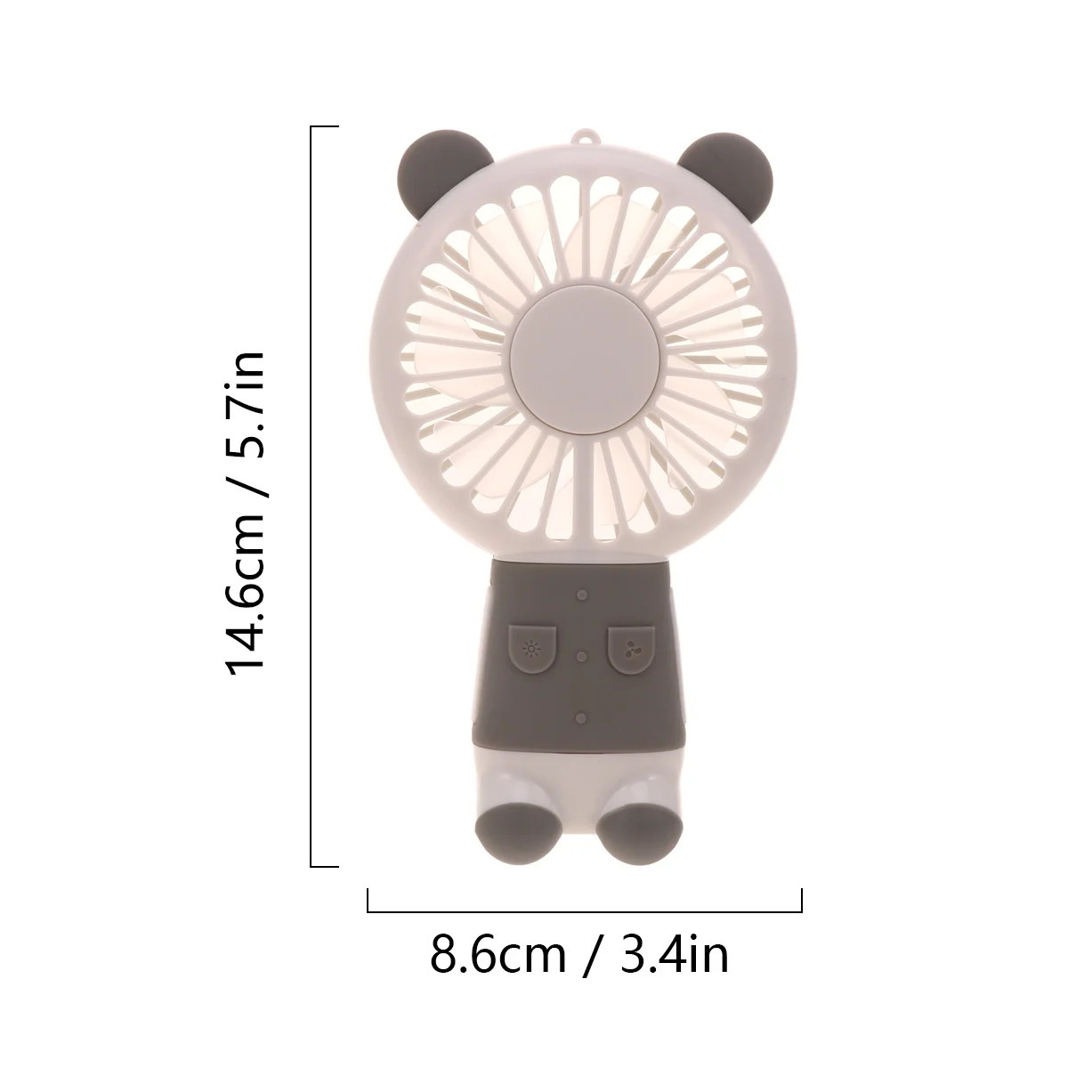 

Shaped Design Fan Portable Night Light Mini Handheld Fan for Home School Office Outdoor (Grey)