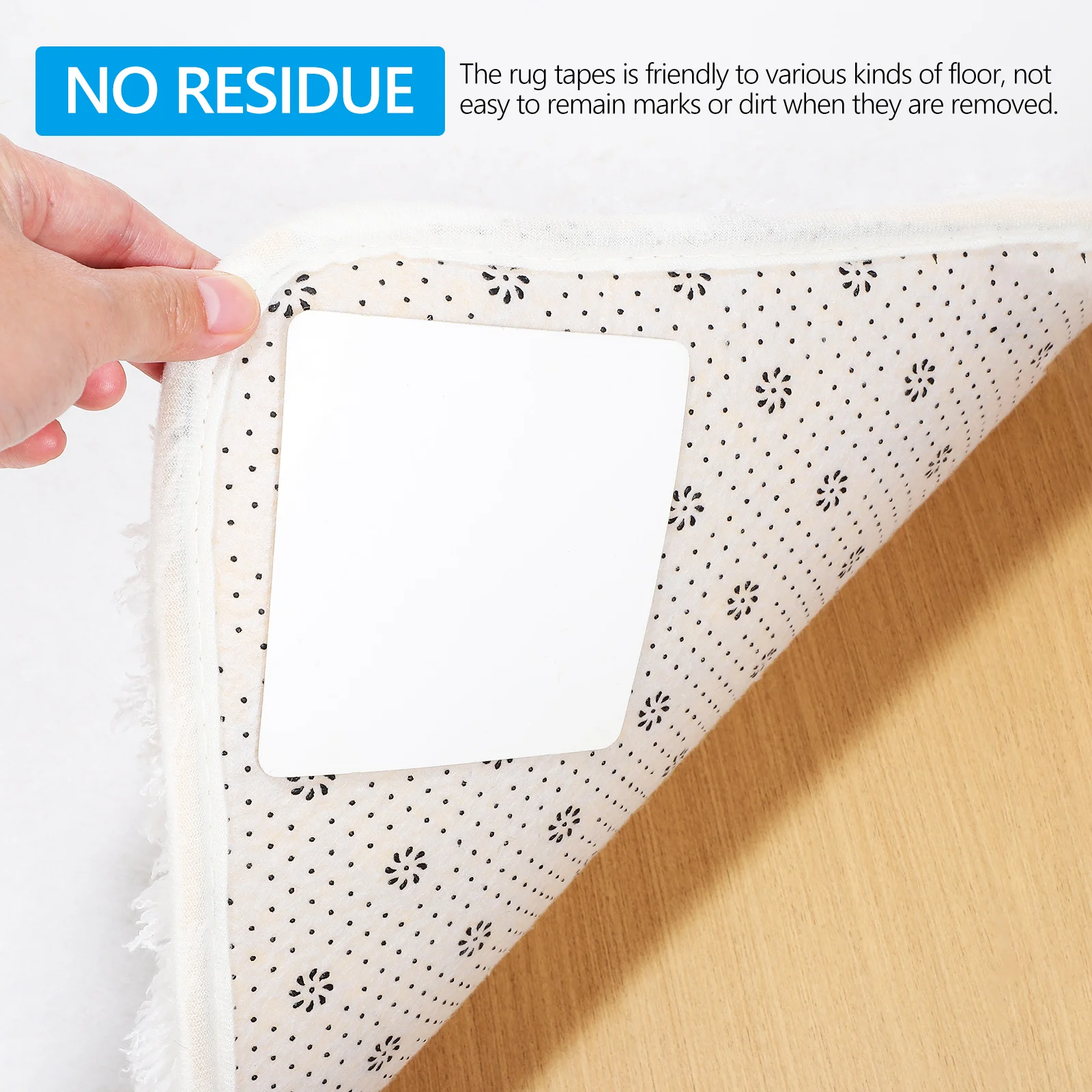 

16pcs Carpet Gripper Under Rug Non Slip Pad Stickers 100x100mm White Rug Tape Hardwood Floor Pad Non Slip Friendly