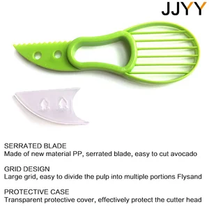 JJYY 3 in 1 Avocado Slick Karité Corer Basha Fruit Peeper Pulp Setor Plastic Knife Vegetable Tools 12 Main Vegetable Sales - №8