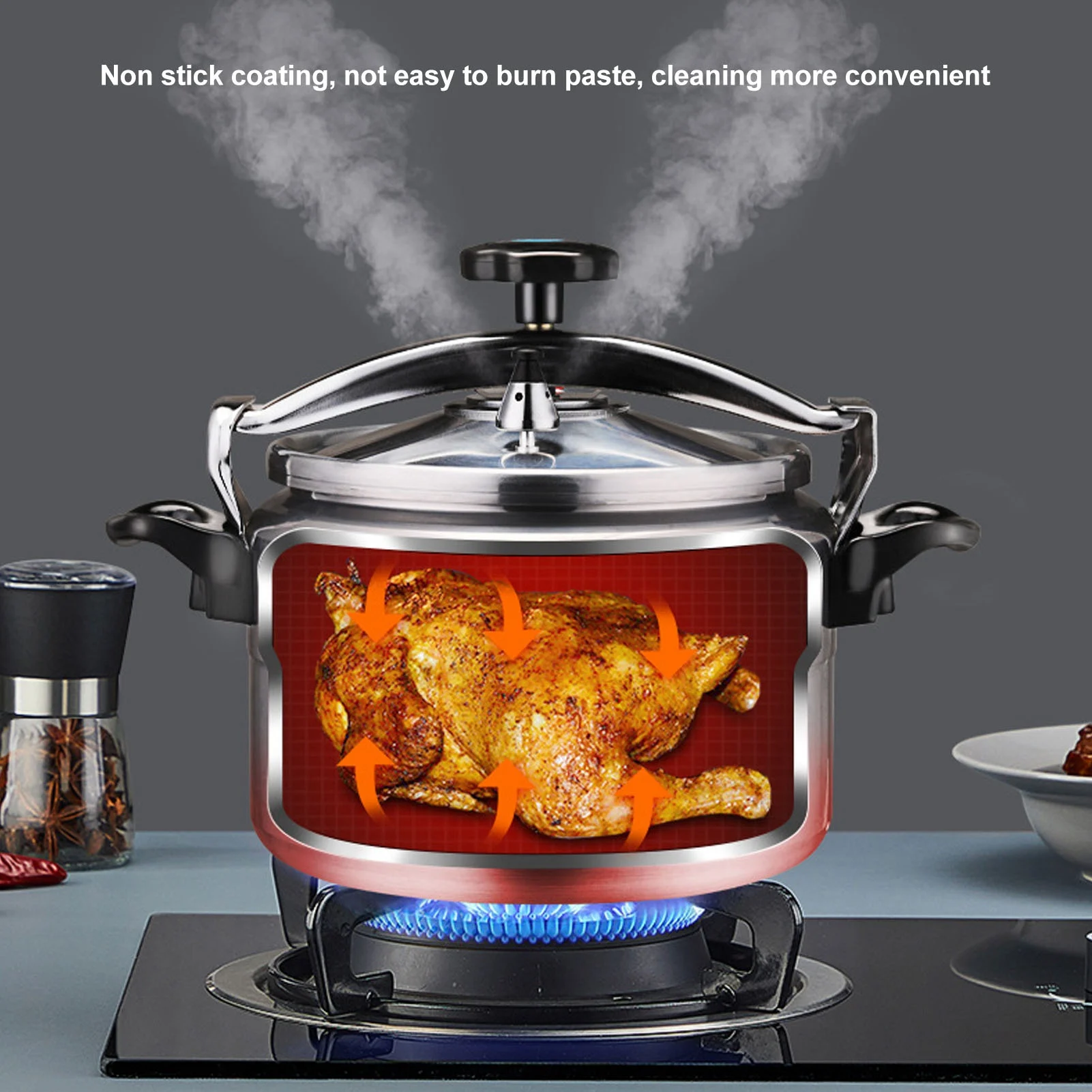 Panela de pressão de cozinha rápida multifuncional antiaderente alumínio panela de pressão doméstica à prova de explosão espessada para feijão