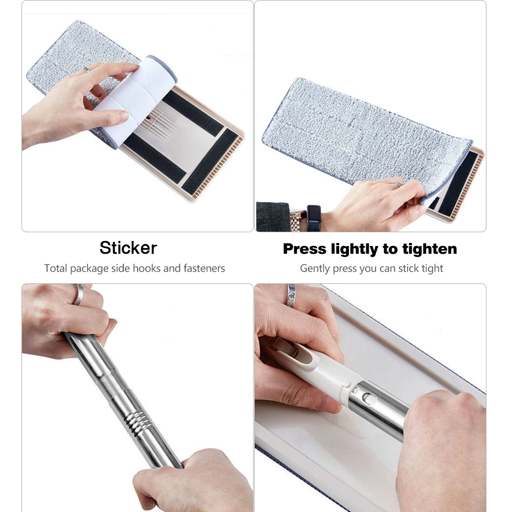 Cleaning Cloth Replacement Mop Microfiber Rotating Head Household Floor Bucket Heads Multi-function Stickable for Home Office