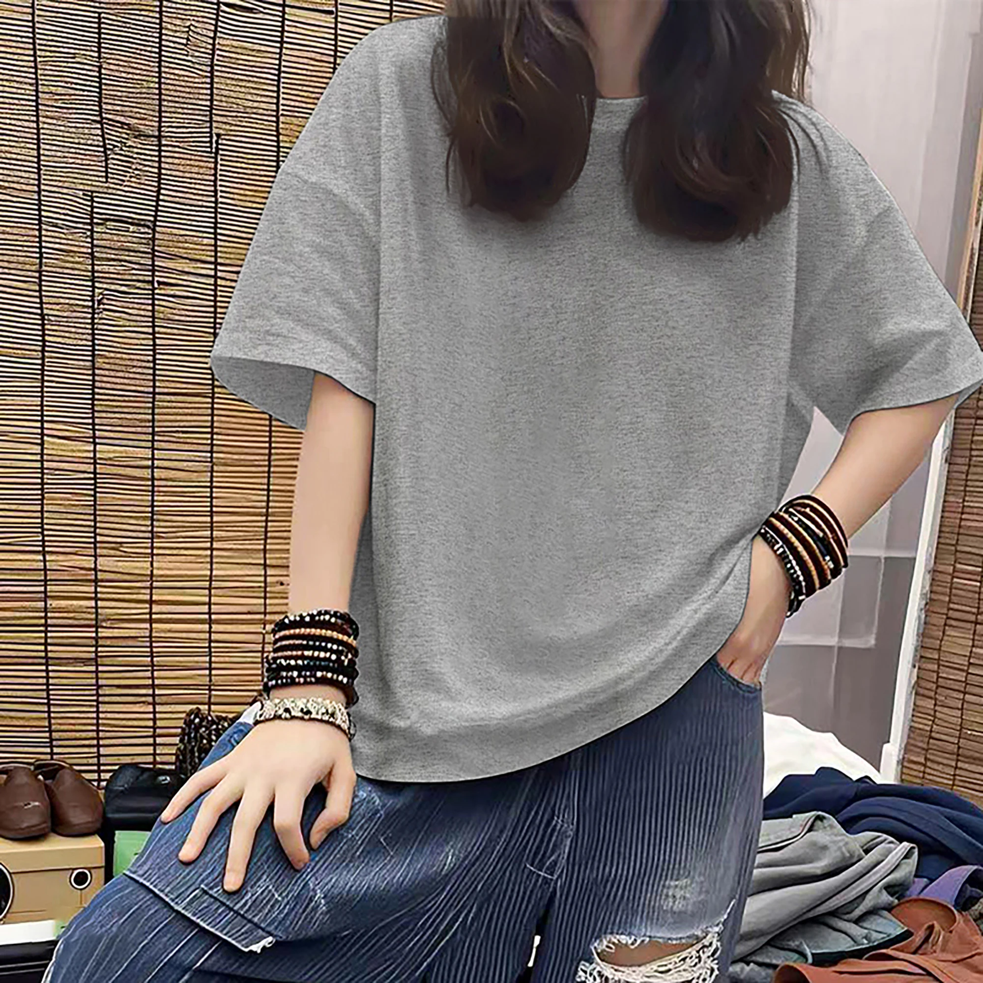 Light floral gray solid color