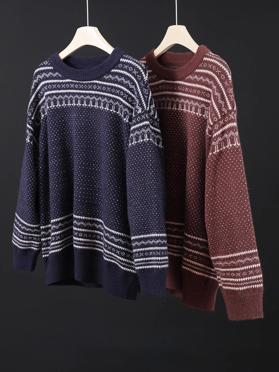 

Женский шерстяной длинный свитер премиум-класса на осень-зиму, круглый полосатый свитер, базовый слой, универсальный элитный трикотаж в стиле лофт