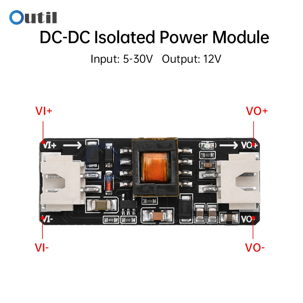 DC-DC 5W Wide Voltage Isolated Power Module with XH2.54 Lines Input 5-36V Output 12V Power Supply Converter Module