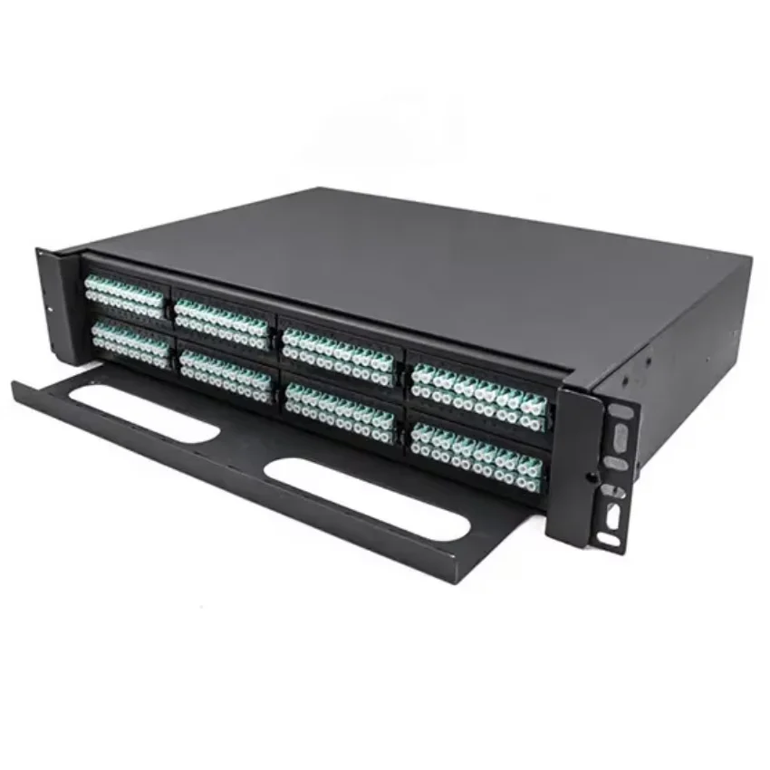 

High Density 192 Core LC MPO Slide Type 2U Rack Mount Patch Panel Direct Factory Sale Optical Distribution Fiber Optic Equipment