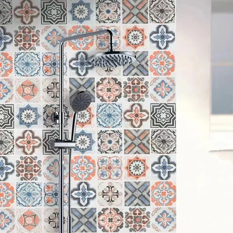 Self Adhesive Thicken PVC Floor Sticker Bathroom Floor Waterproof Non Slip Stickers Kitchen Decor Sticker European Style Renovat