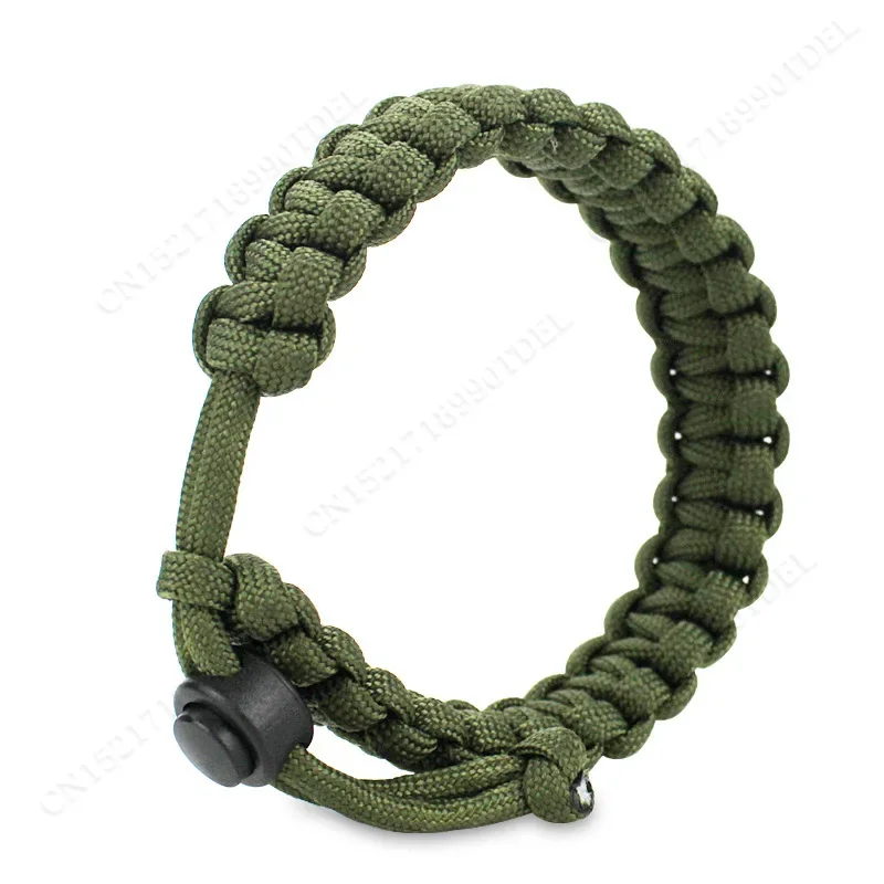 Adjustable Men Women Survival Emergency Bracelet Paracord Bracelet Weaving Wristband for Camping Hiking Outdoor Tool Accessories