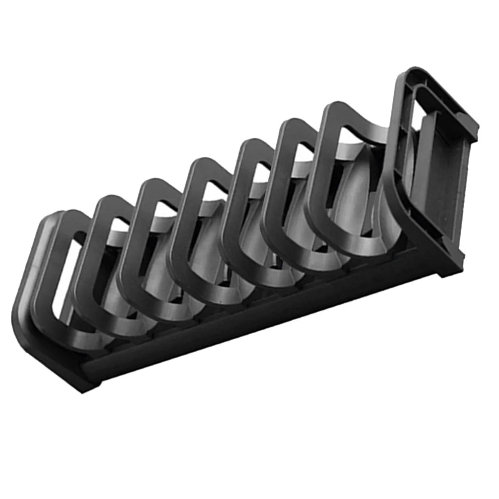 

8 Compartments Black Dish Drying Rack Kitchen Counter Storage Adjustable Drainage PP Material Space Saving Utensil ganizer