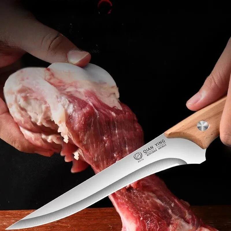 XTL-Sharp Bone Cutting Knife, Stainless Steel Kitchen Meat Cutting Knife, Slaughtering Knife for Cattle, Sheep, and Pigs