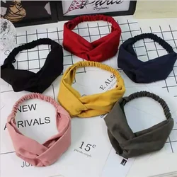 New Wide Edge Headband Fashion Loose Cross Headband Yoga Sports Face Makeup Hair Accessories