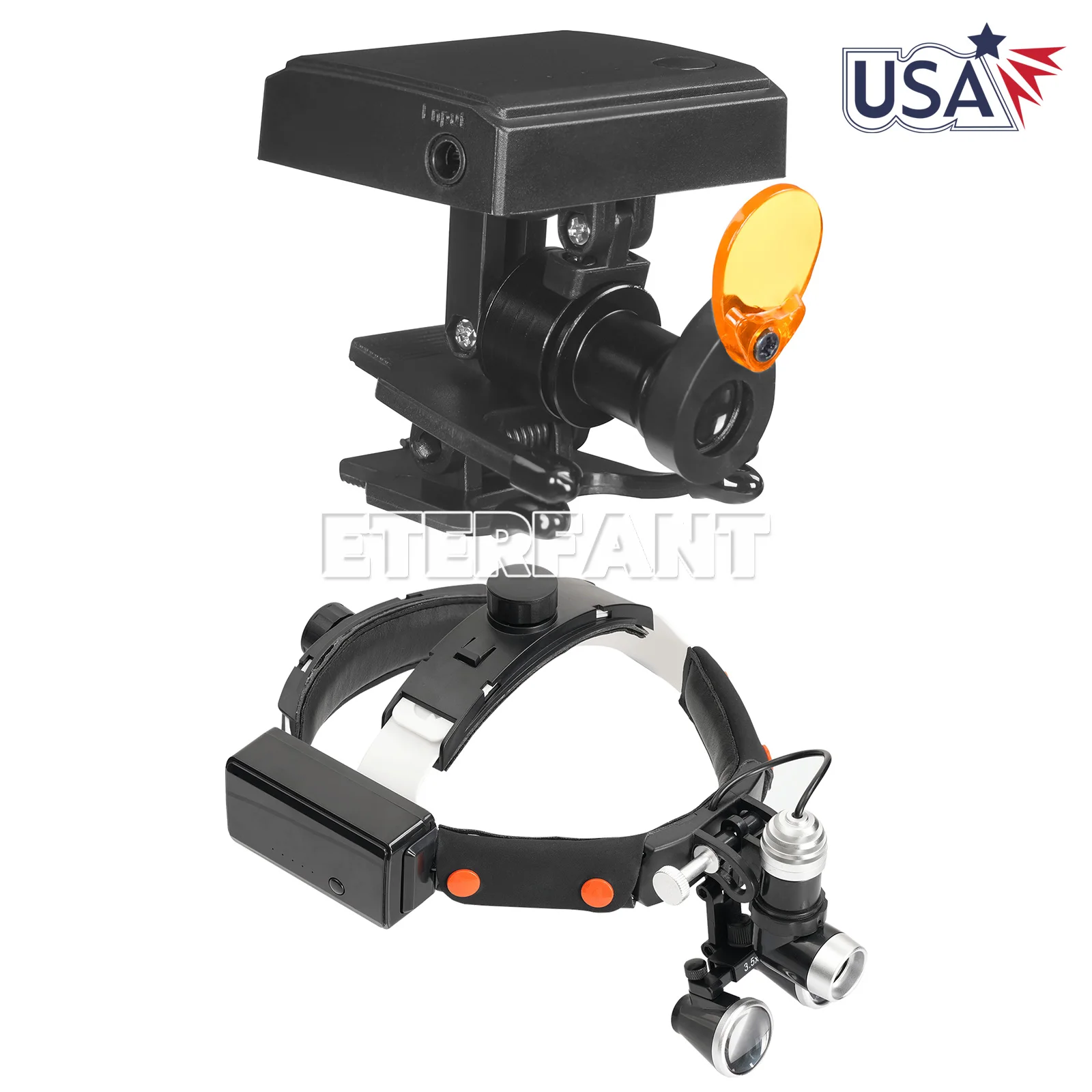 

Dental 5W LED Wireless Headlight Lamp Clip Optical Filter/3.5X Binocular Loupes Headband Magnifier LED Head Light Headlight 10W