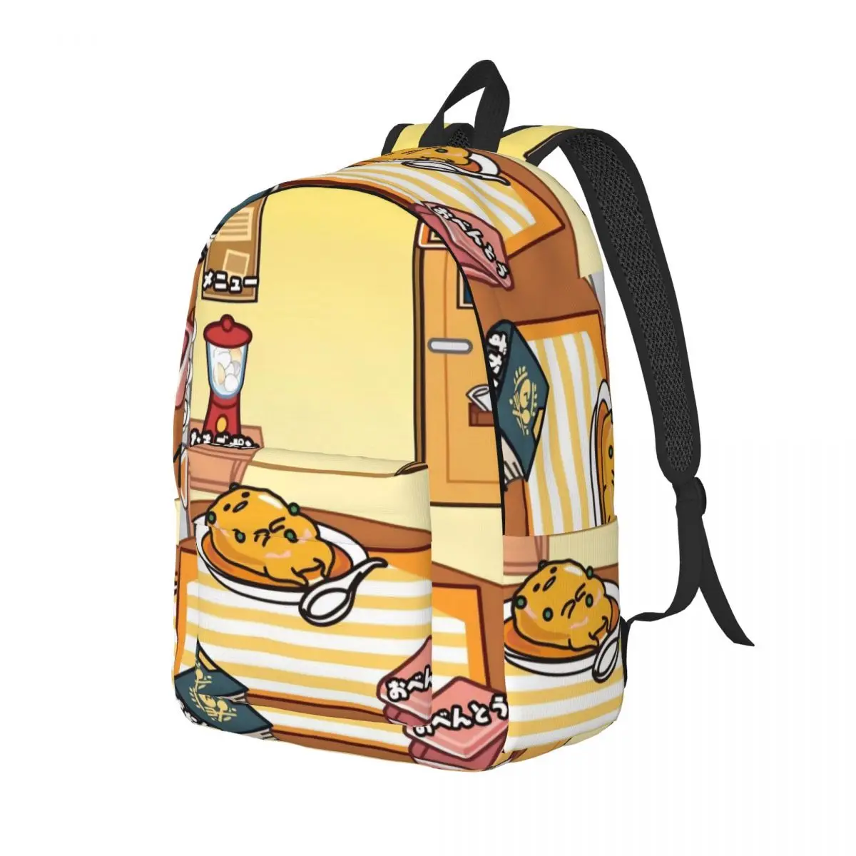 Gudetama Mochila con dibujos de huevos bonitos, mochila para estudiantes de escuela secundaria, mochila de viaje para hombres y mujeres