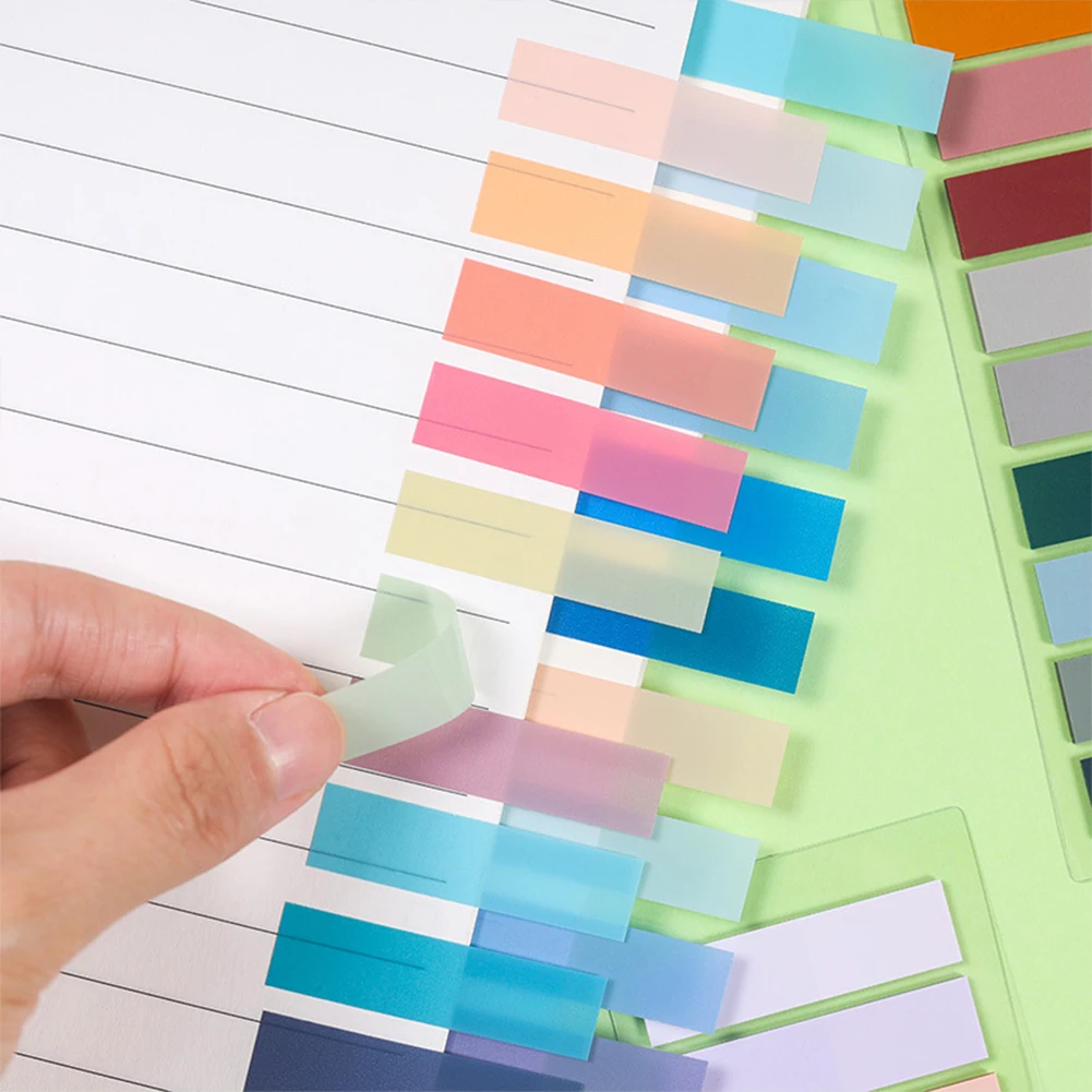 PET 투명 플래그 탭 페이지 마커, 재배치 가능한 페이지 탭 스트립, 컬러 인덱스 탭, 소형 스티커, 200 개