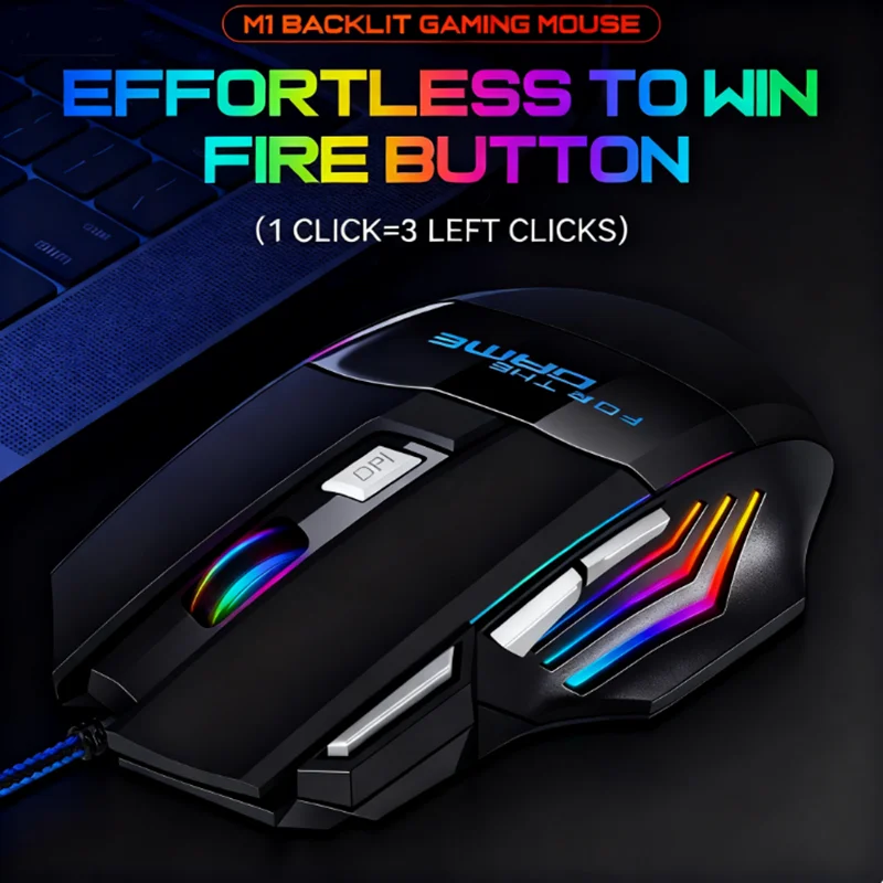 كمبيوتر محمول جديد ماوس سلكي للألعاب ماوس صامت إضاءة رائعة للألعاب الرياضية الإلكترونية تصميم ميكانيكي خاص #1